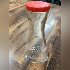 Vintage Good Seasons Glass Cruet Salad Dressing Bottle w/Original Red Lid